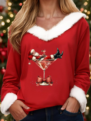Women's Casual Christmas Fur Collar Top
