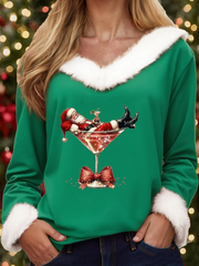Women's Casual Christmas Fur Collar Top
