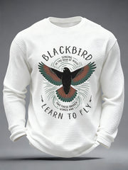 Men's Retro Classic Legendary Rock Band Print Gift For Fans Casual Waffle Long Sleeve T-Shirt