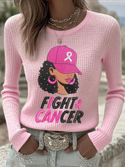 Women's Breast Cancer Awareness Fight Cancer Long-Sleeve T-Shirts
