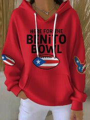 Women's Bunny Football Music Lover Printed Hoodie