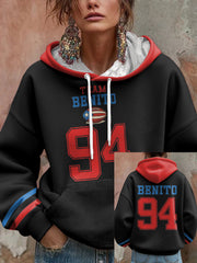 Women's Bunny Football Music Lover Printed Hoodie
