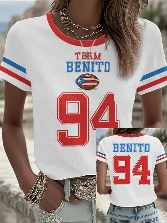 Women's Bunny Football Music Lover Printed T-shirt