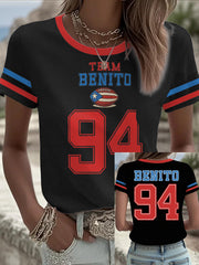 Women's Bunny Football Music Lover Printed T-shirt