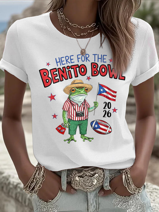 Women's Bunny Football Music Lover Printed T-shirt