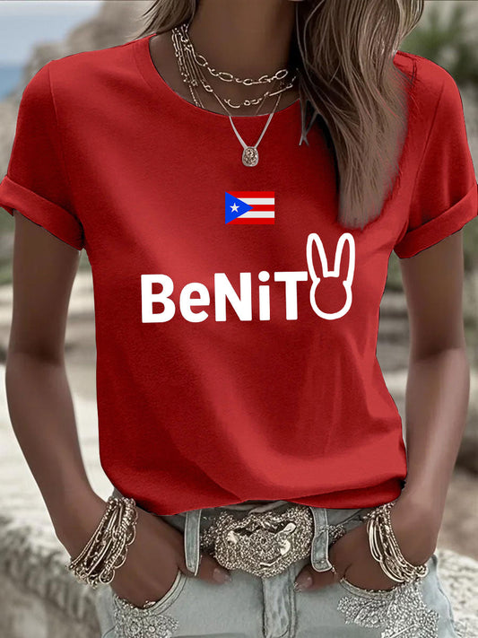 Women's Puerto Rican singer printed T-shirt