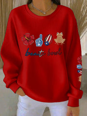 Women's benito bowl Ribbed Round-Neck Sweatshirt