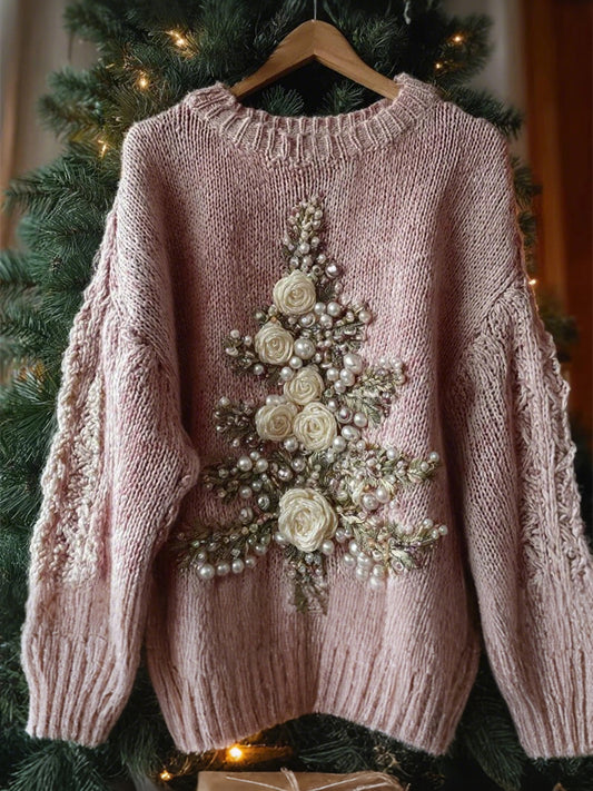 Women's Vintage Christmas Tree Knitted Sweater