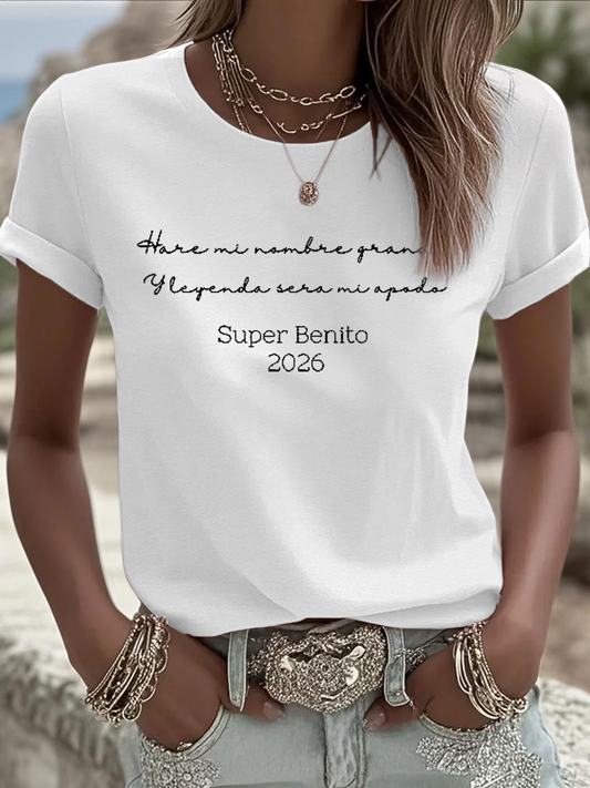 Women's Super benito Iron On Short Sleeve T-Shirt