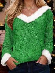 Women's Christmas V-neck Tops