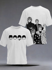 Men's Retro Classic Legendary Rock Band Print Gift For Fans Casual Short Sleeve T-Shirt