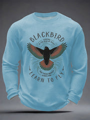 Men's Retro Classic Legendary Rock Band Print Gift For Fans Casual Waffle Long Sleeve T-Shirt