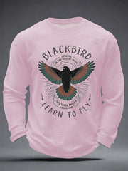 Men's Retro Classic Legendary Rock Band Print Gift For Fans Casual Waffle Long Sleeve T-Shirt