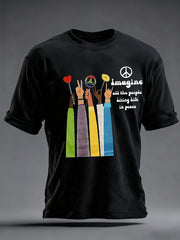 Men's Retro Classic Legendary Rock Band Print Gift For Fans Casual Short Sleeve T-Shirt